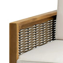 Outdoor 4 Seater Acacia Wood Chat Set With Wicker Accents And Cushions by HouseOfZazla