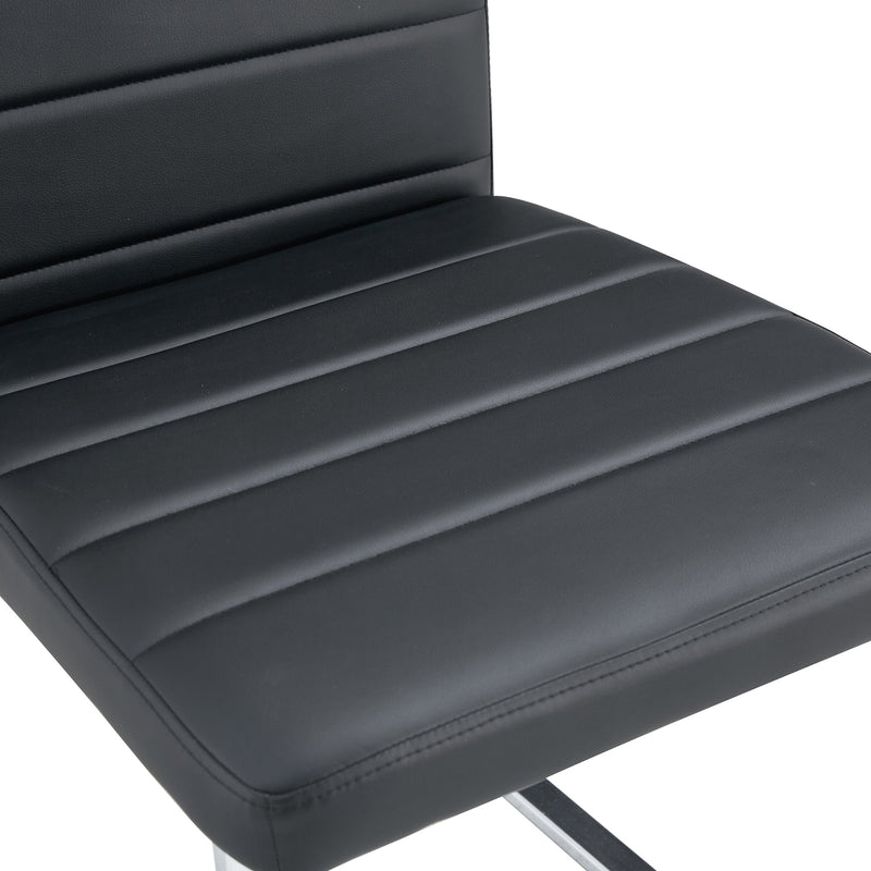 A set of 4 dining chairs, black dining chair set, PU material high backrest seats and sturdy leg chairs, suitable for restaurants, kitchens, and living rooms