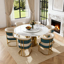 59" Round Sintered Stone Dining Table Set