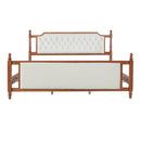 King Size Upholstered Platform Bed with Button Tufted Headboard by HouseOfZazla