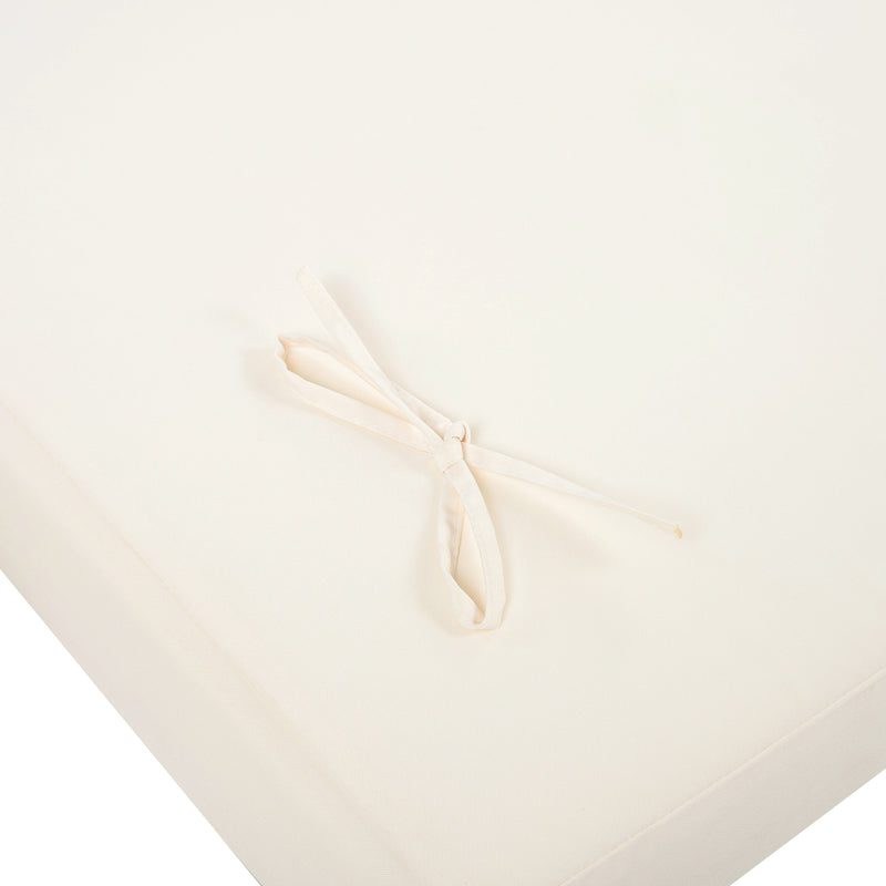 Acacia Wood Lounge Chaise Set with Headrest and Water-Resistant Cushions in Beige