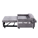Pull Out Sleep Sofa Bed Loveseats Sofa Couch With Adjsutable Backrest, Storage Pockets, 2 Soft Pillows, USB Ports For Living Room, Bedroom, Apartment, Office by HouseOfZazla