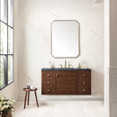 James Martin Amberly 48" Dual Mount Single Bathroom Vanity, Mid-Century Walnut