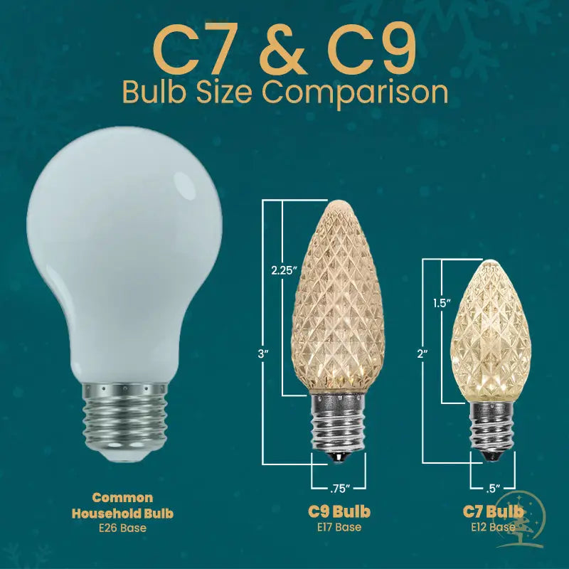 C7 Teal Smooth ProCore LED Christmas Light Bulbs