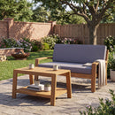 2 Piece Outdoor Conversation Set (Loveseat & Coffee Table With Water-Resistant Cushions)