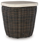Kimora - Square End Table - Beige / Dark Brown