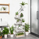 White S-Shaped Plant Stand, 8 Tier Plant Shelf