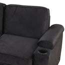 87.4" Sleeper Sofa Bed,2 in 1 Pull Out sofa bed L Shape Couch with Storage Ottoman for Living Room,Bedroom Couch and Small Apartment, Black