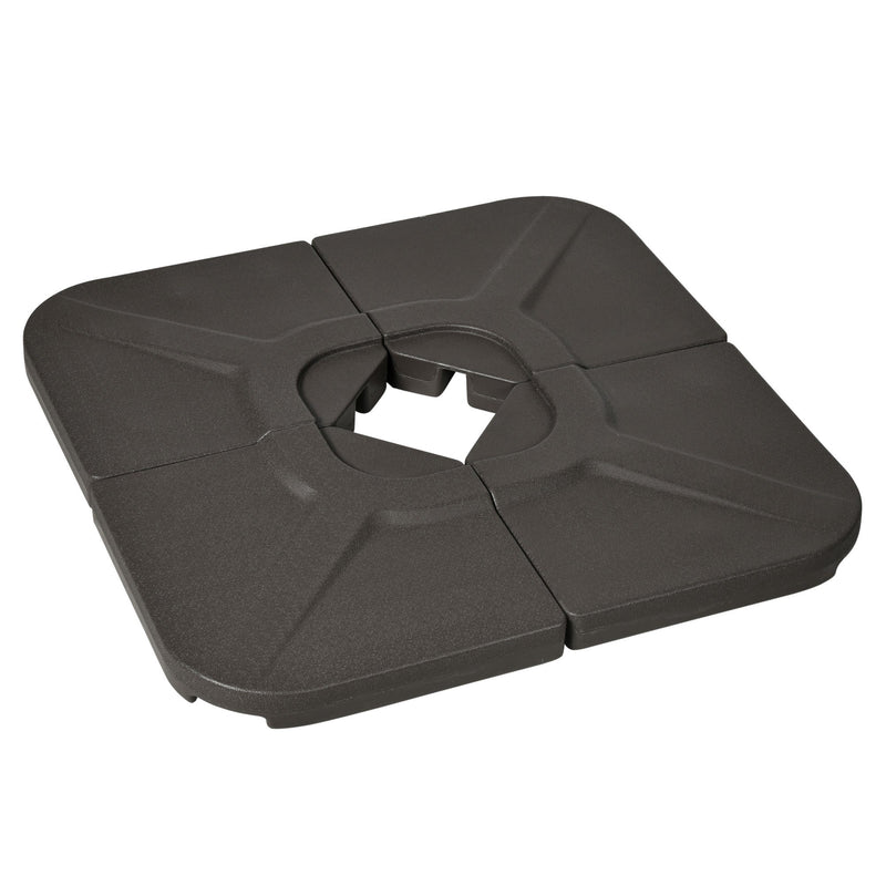 4-Piece 175lb Cantilever Patio Umbrella Base Weights for Offset Hanging Umbrella, HDPE Water or Sand Filled Umbrella Weights for Cross Base Stand, Brown