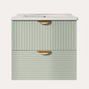 Modern Wall-Mounted Bathroom Vanity With 2 Drawers, Ideal For Small Bathrooms - Green by HouseOfZazla