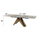 Malika - Ceramic Top Dining Table - Gray & Copper Cross Brushed by Unique Piece Furniture