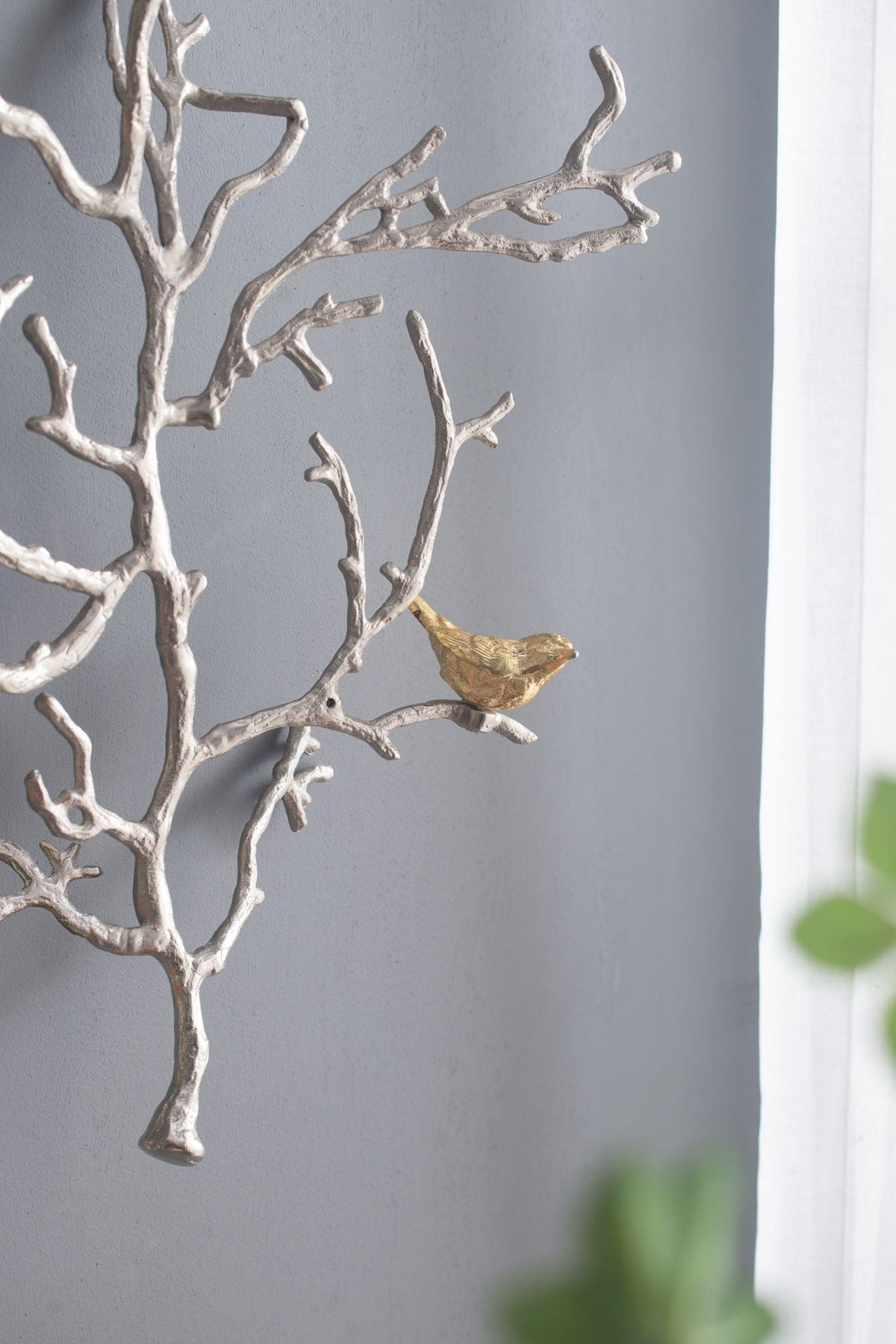 Metal Branch Wall Sculptures With Bird Accents (Set of 2) - Silver Multi, photo 12 of 16