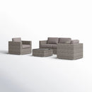 Wicker Seating Group Set With Table And Cushions by Unique Piece Furniture