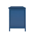 71-inchstylishTVcabinet Entertainment CenterTV stand,TVConsoleTable, Media Console,solidwood frame,Changhong glass door,Metal handle,antique blue,canbeplacedin the children's room,bedroom Living Room