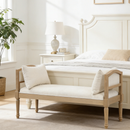 Upholstered Bench with Turned Legs & Side Cushions