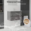 24 Inch Floating Bathroom Vanity with Sink, Soft-Close Drawer, Ceramic Sink, Plywood by HouseOfZazla