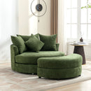 360° Swivel Accent Barrel Chair With Storage Ottoman & 4 Pillows, Modern Leisure Chair Round Accent For Living Room by HouseOfZazla