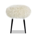 Alberta - Mongolian Sheepskin Round Ottoman by HouseOfZazla