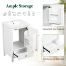 20" Bathroom Vanity with Ceramic Sink and Storage Cabinet