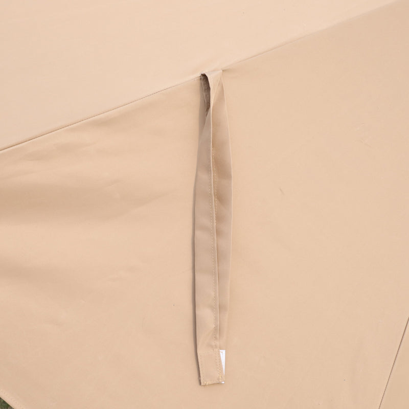 15x9ft Large Double-Sided Rectangular Outdoor Twin Patio Market Umbrella with light and base- taupe