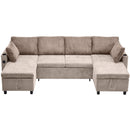 Sectional Sofa Bed With Pull Out Sleeper, USB Ports, Cup Holders by HouseOfZazla