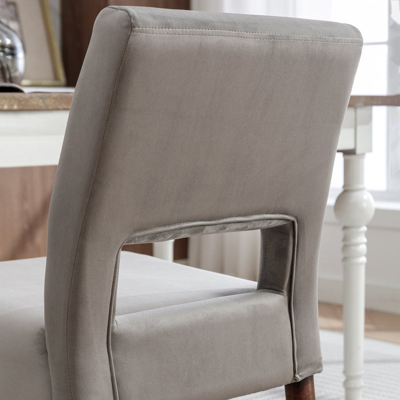 Accent Chairs Set of 2, Velvet Chairs with Solid Woood, Upholstered Dining Chairs for Living Room, Kitchen, Bedroom, Beauty Room,Dining room- Grey