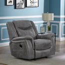 Encino - Upholstered Padded Arm Glider Recliner - Gray by HouseOfZazla