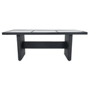 7 Piece Outdoor Patio Wicker Dining Set Patio With Adjustable Backrest Black Wicker + Dark Grey Cushion