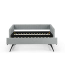 Upholstered Daybed With Trundle With Vertical Stripes