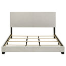Dorian Fabric Upholstered Eastern King Panel Bed Cream