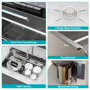 Kitchen Waterfall Sink Single Bowl With LED Faucet, Ledge Workstation, And Multi Function Pull Out Spray - Brushed Nickel