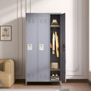 3 Door Lockers With Lock For Home, Gym, Office, School, And Garage - Gray by HouseOfZazla