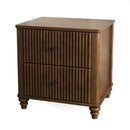 Modern Fluted Nightstand With 3 Drawers