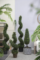 7.5x7.5x35" 3 Foot Tall Artificial Spiral Boxwood Tree by HouseOfZazla