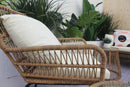 6PCS Outdoor Patio Balcony Natural Color Wicker Sofa Chair Set with Beige Cushion,Round Tempered Glass Table