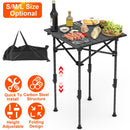 Portable Folding Camping Table With Adjustable Height Rustproof Carbon Steel Foldable Roll-Up Camping Table for Picnic Camping Hiking Beach BBQ 55LBS