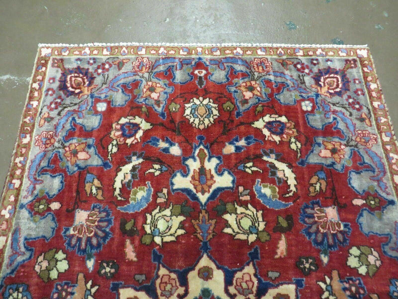4' X 6' Antique Handmade India Floral Oriental Wool Rug Vegetable Dyes