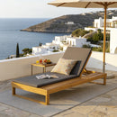 Teak Finish Acacia Wood Chaise Lounge with 1.57-Inch Cushion by HouseOfZazla