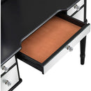 43" Dressing Table Set with Mirrored Drawers and Stool, Tri-fold Mirror, Makeup Vanity Set for Bedroom, Black