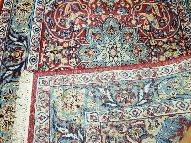 3' 5" X 5' 8" Vintage Handmade Turkish Wool Rug Carpet Vegetable Dyes Nice Red