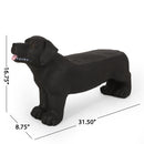 MGO Dog Bench - Outdoor Labrador Design, Matte Black