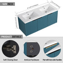 Contemporary Wall Mounted Bathroom Vanity With Resin Double Sink by HouseOfZazla
