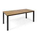 Rectangular Outdoor Dining Table Tabletop With Iron Legs - Black by HouseOfZazla