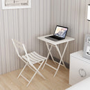 3 Piece Patio Bistro Set of Foldable Square Table and Chairs, White