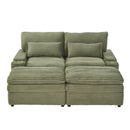Convertible Loveseat Sofa With Storage, USB Ports, Cup Holders by HouseOfZazla