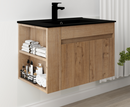 30 Inch Bathroom Vanity With Black Ceramic Basin and Adjust Open Shelf (KD-PACKING)