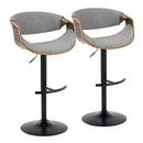 Curvo - Mid Century Modern Adjustable Barstool With Swivel & Rounded T Footrest (Set of 2) by HouseOfZazla