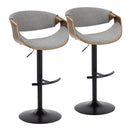 Curvo - Mid Century Modern Adjustable Barstool With Swivel & Rounded T Footrest (Set of 2) by HouseOfZazla