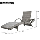 K&K 80" Outdoor Wicker Chaise Lounge Chairs Set of 2