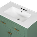 Bathroom Vanity With Ceramic Sink, Modern Single Bathroom Cabinet With 2 Doors And A Shelf, Soft Close Doors by HouseOfZazla